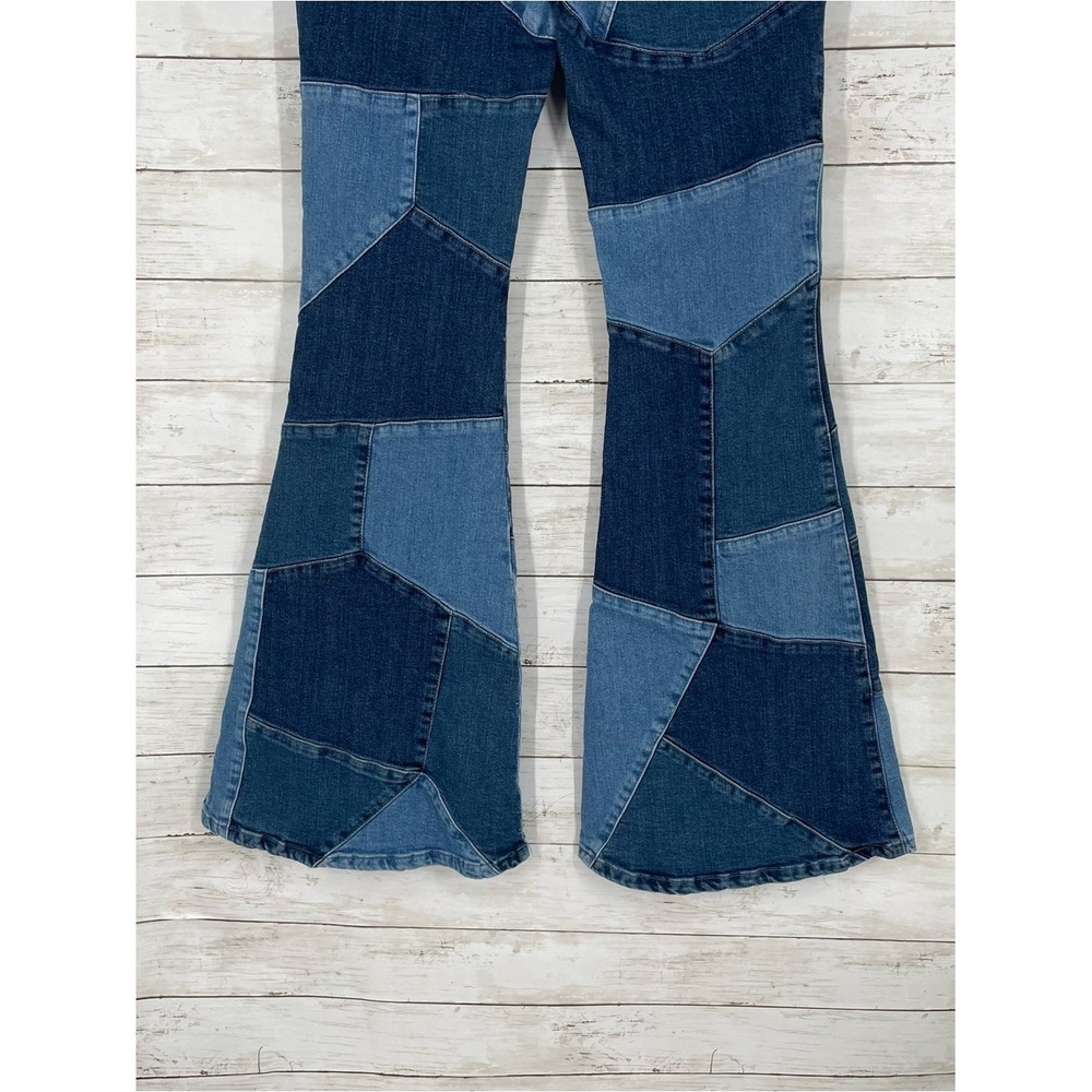We The Free No Boundaries Pieced Flare Size 27  Patchwork Blue NWT - Picture 8 of 9